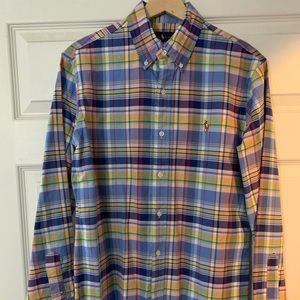 Ralph Lauren button down shirt long sleeve multi-color small great condition